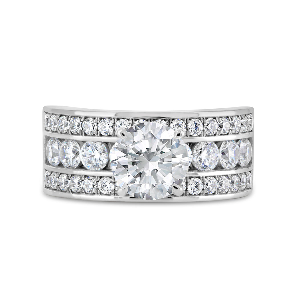 Channel Set Wide Band Diamond Engagement Ring - YJA8753R