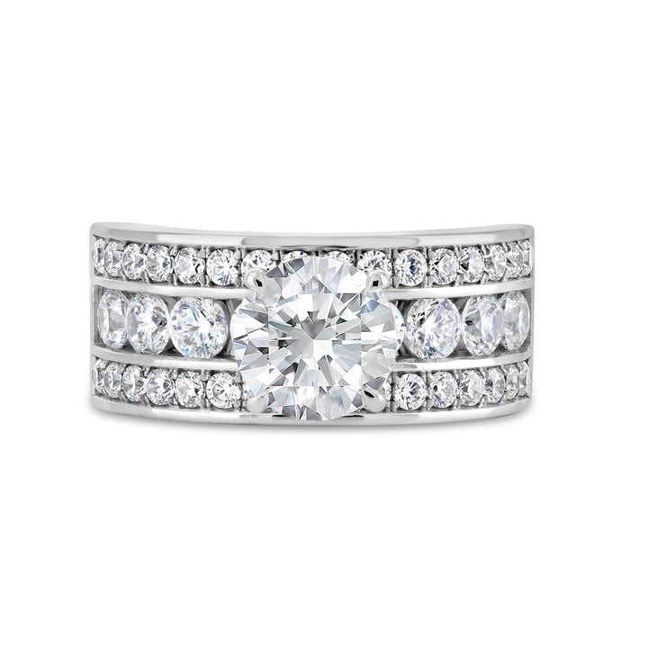 Channel Set Wide Band Diamond Engagement Ring - YJA8753R