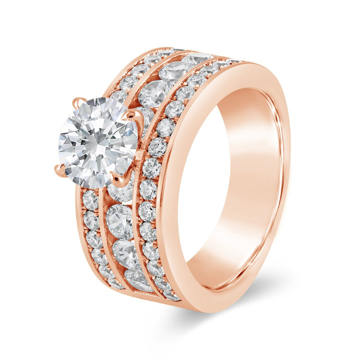 Channel Set Wide Band Diamond Engagement Ring - YJA8753R