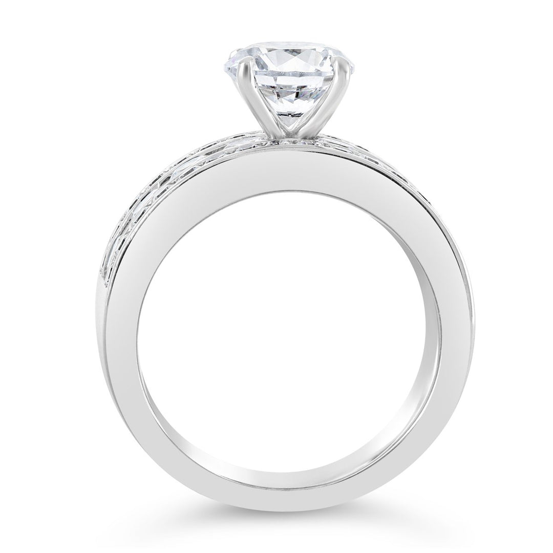 Channel Set Wide Band Diamond Engagement Ring - YJA8753R