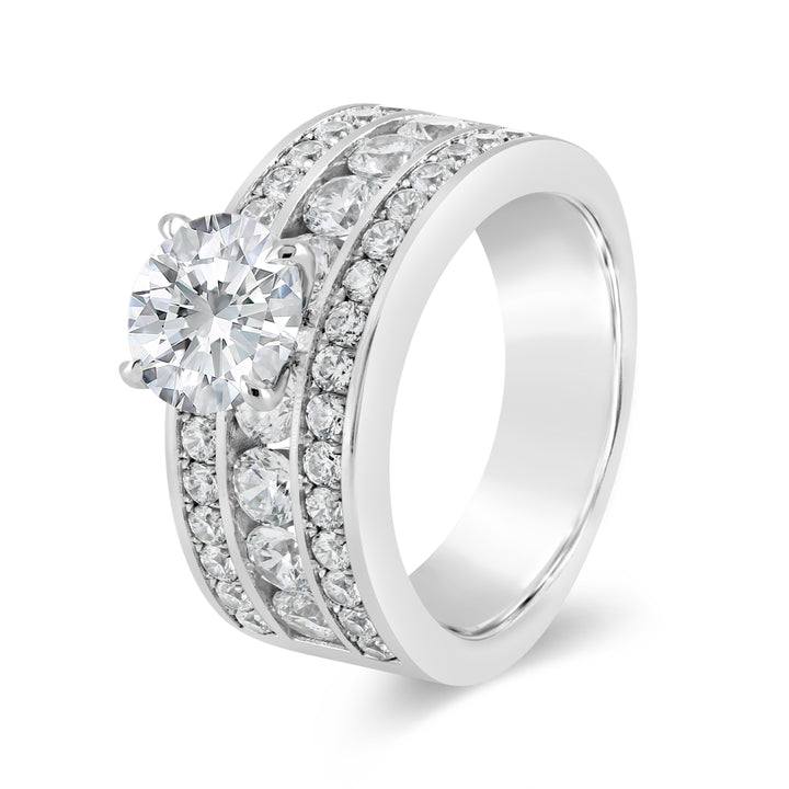 Channel Set Wide Band Diamond Engagement Ring - YJA8753R