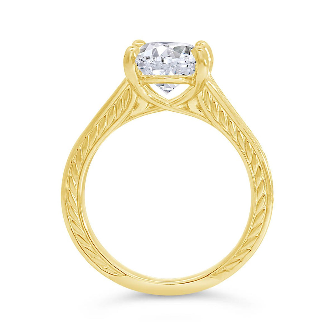 Solitaire Engagement Ring with Engraving Detail - 123047
