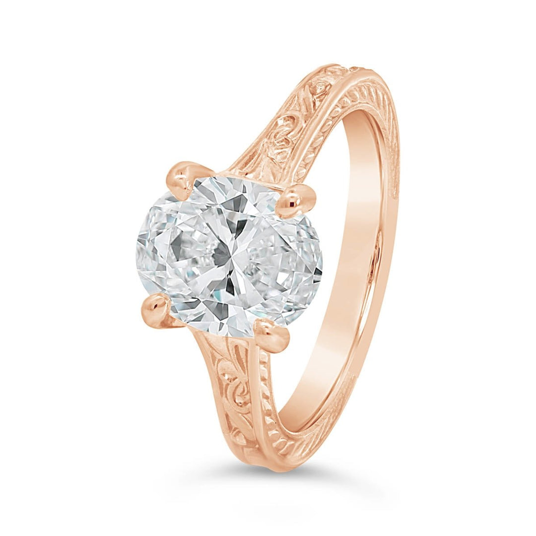Solitaire Engagement Ring with Engraving Detail - 123047
