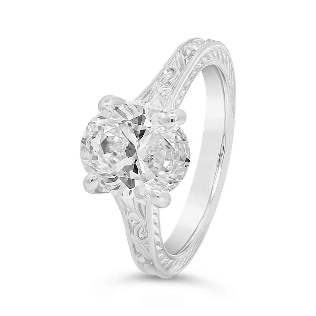 Solitaire Engagement Ring with Engraving Detail - 123047