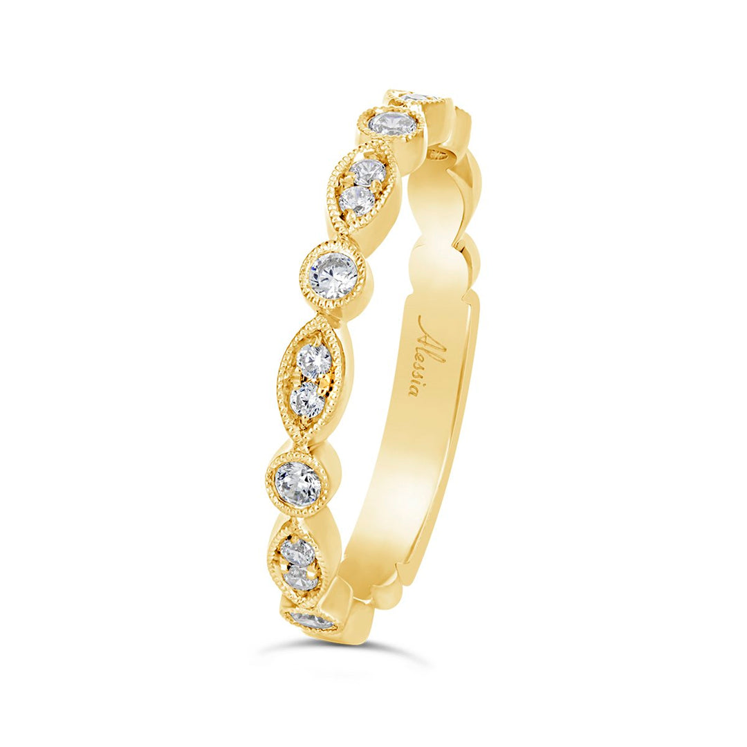 Vintage Style Diamond Wedding Band - ACE042 - The Diamond Guys