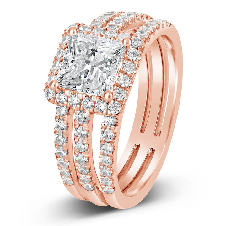 Split Shank Diamond Halo Engagement Ring