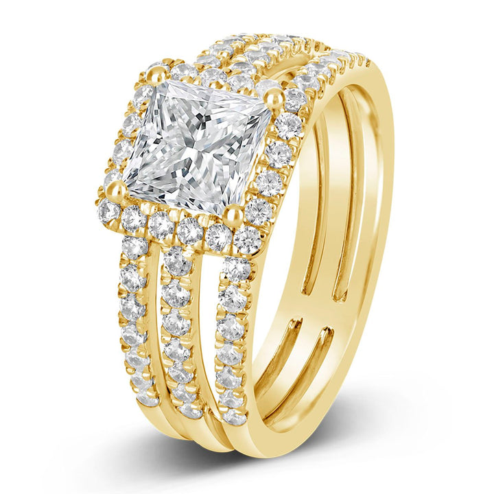 Split Shank Diamond Halo Engagement Ring