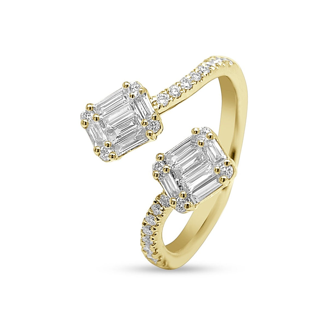 Toi et Moi Fashion Ring with Tapered Baguettes - R95154