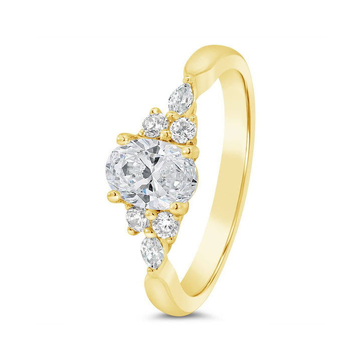 Cluster Side-Stone Diamond Engagement Ring - YJC5508R