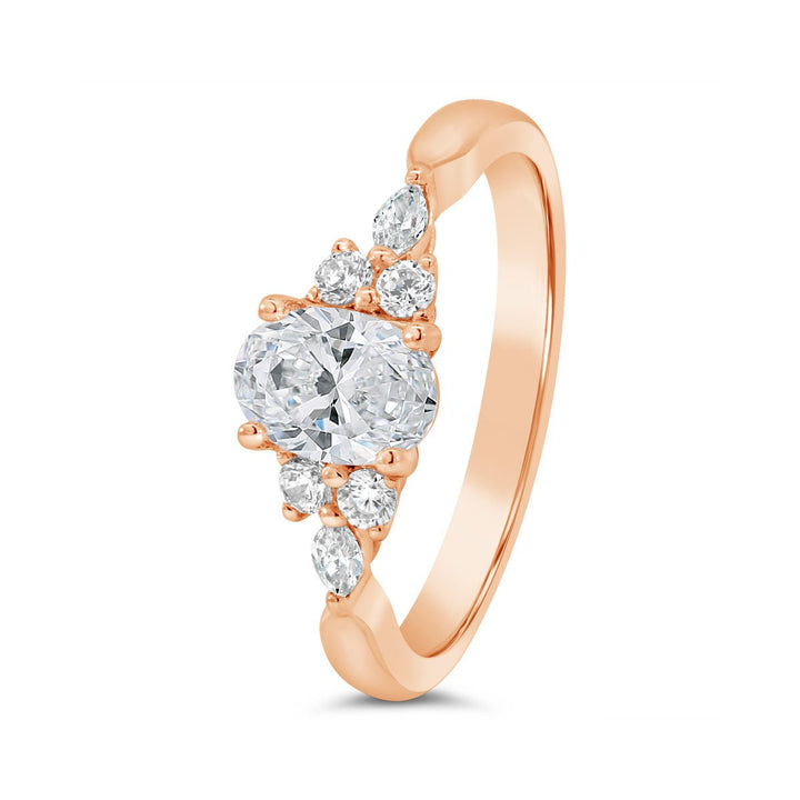 Cluster Side-Stone Diamond Engagement Ring - YJC5508R