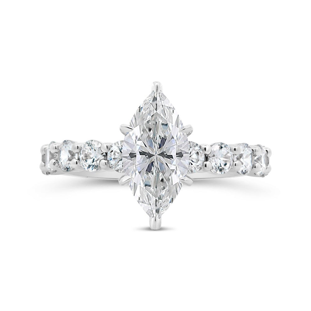 Six Prongs Diamond Engagement Ring with Hidden Halo - YJC6011R-MQ - The Diamond Guys
