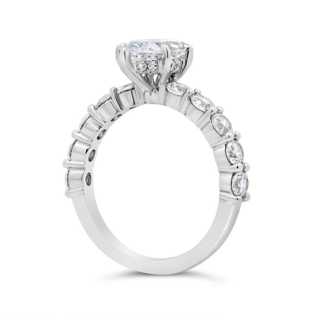 Six Prongs Diamond Engagement Ring with Hidden Halo - YJC6011R-MQ - The Diamond Guys