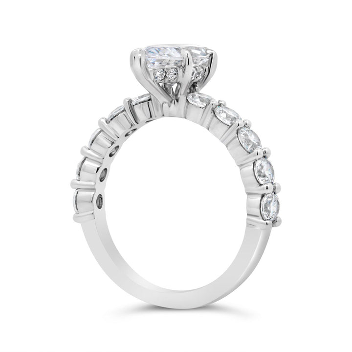 Six Prongs Diamond Engagement Ring with Hidden Halo - YJC6011R-MQ - The Diamond Guys