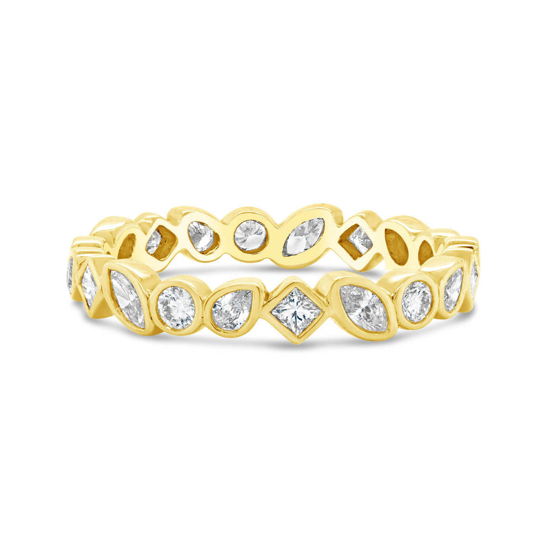 Multi-Shape Bezel Set Diamond Eternity Band - BD3207A
