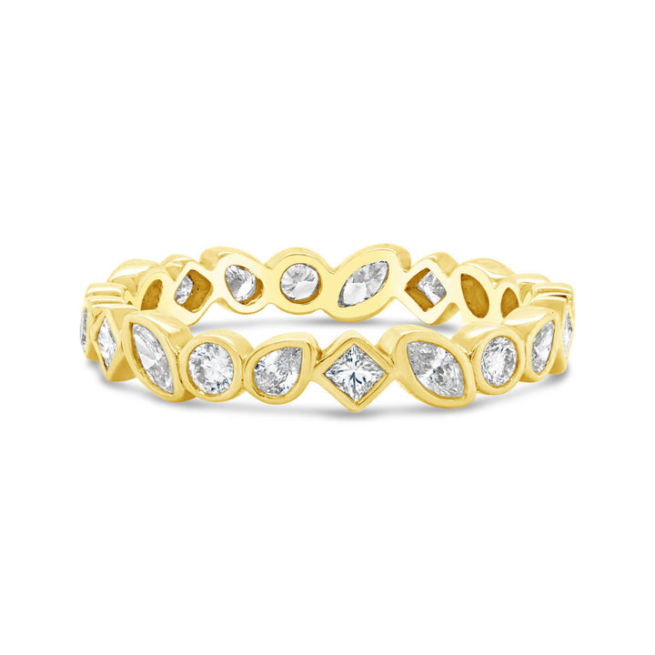 Multi-Shape Bezel Set Diamond Eternity Band - BD3207A