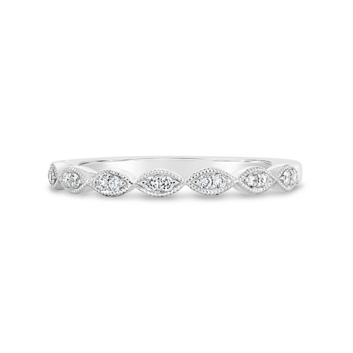 Vintage Inspired Halfway Set Diamond Wedding Band - ARB1306