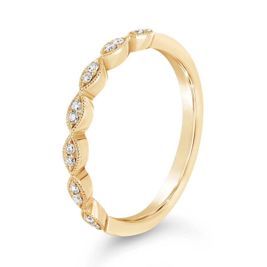 Vintage Inspired Halfway Set Diamond Wedding Band - ARB1306