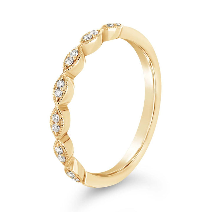 Vintage Inspired Halfway Set Diamond Wedding Band - ARB1306
