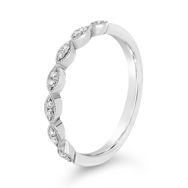 Vintage Inspired Halfway Set Diamond Wedding Band - ARB1306