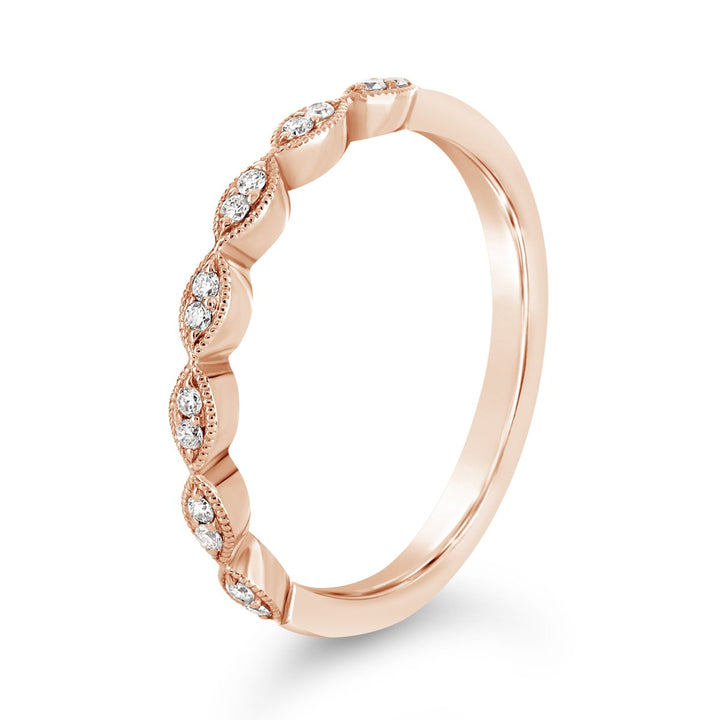 Vintage Inspired Halfway Set Diamond Wedding Band - ARB1306