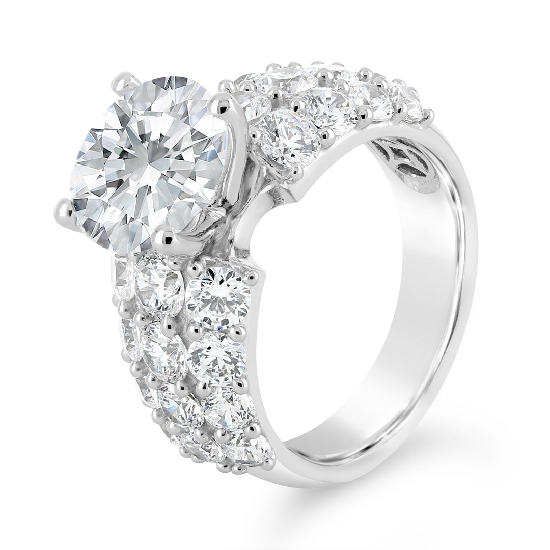 Wide Band Diamond Engagement Ring - YJA8737R