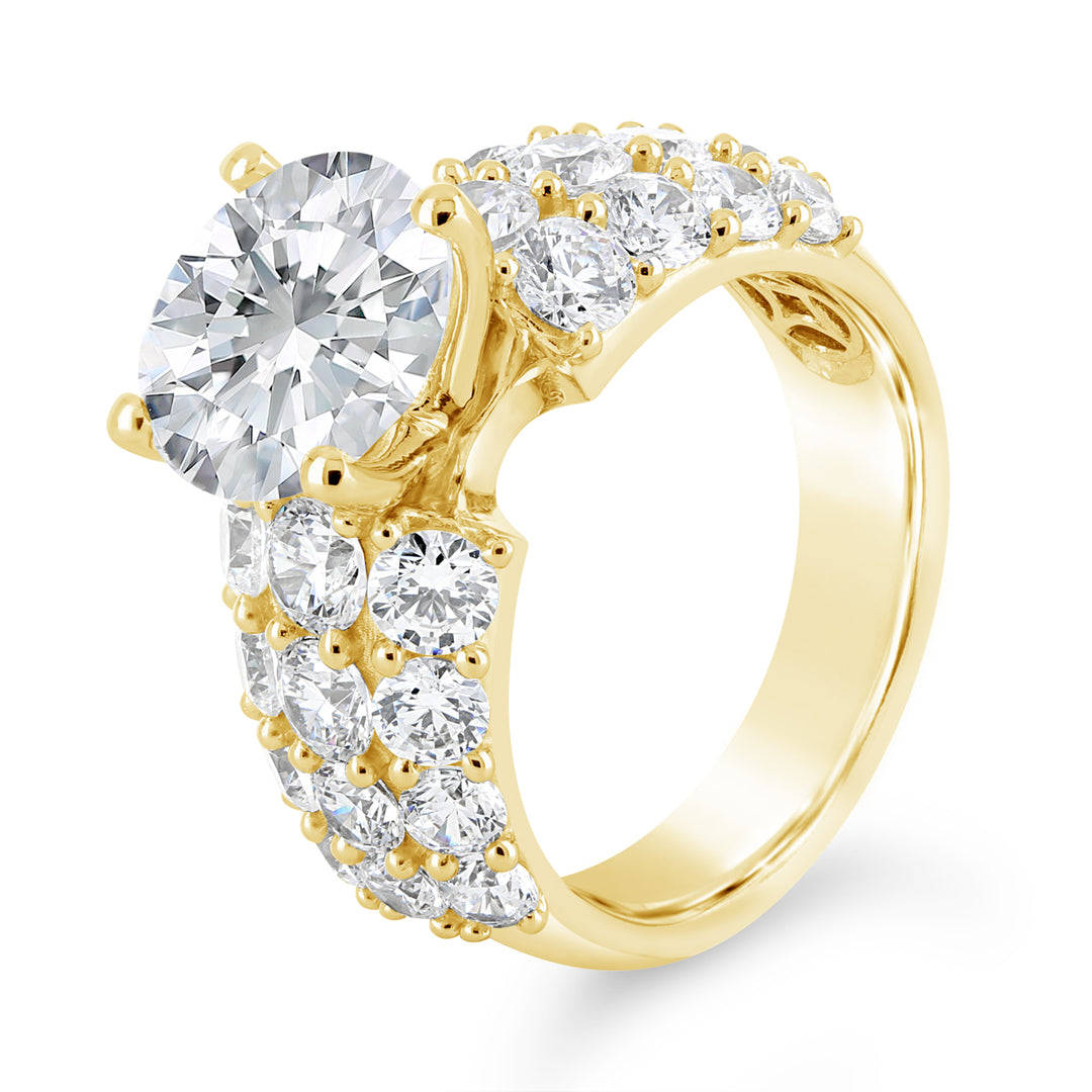Wide Band Diamond Engagement Ring - YJA8737R