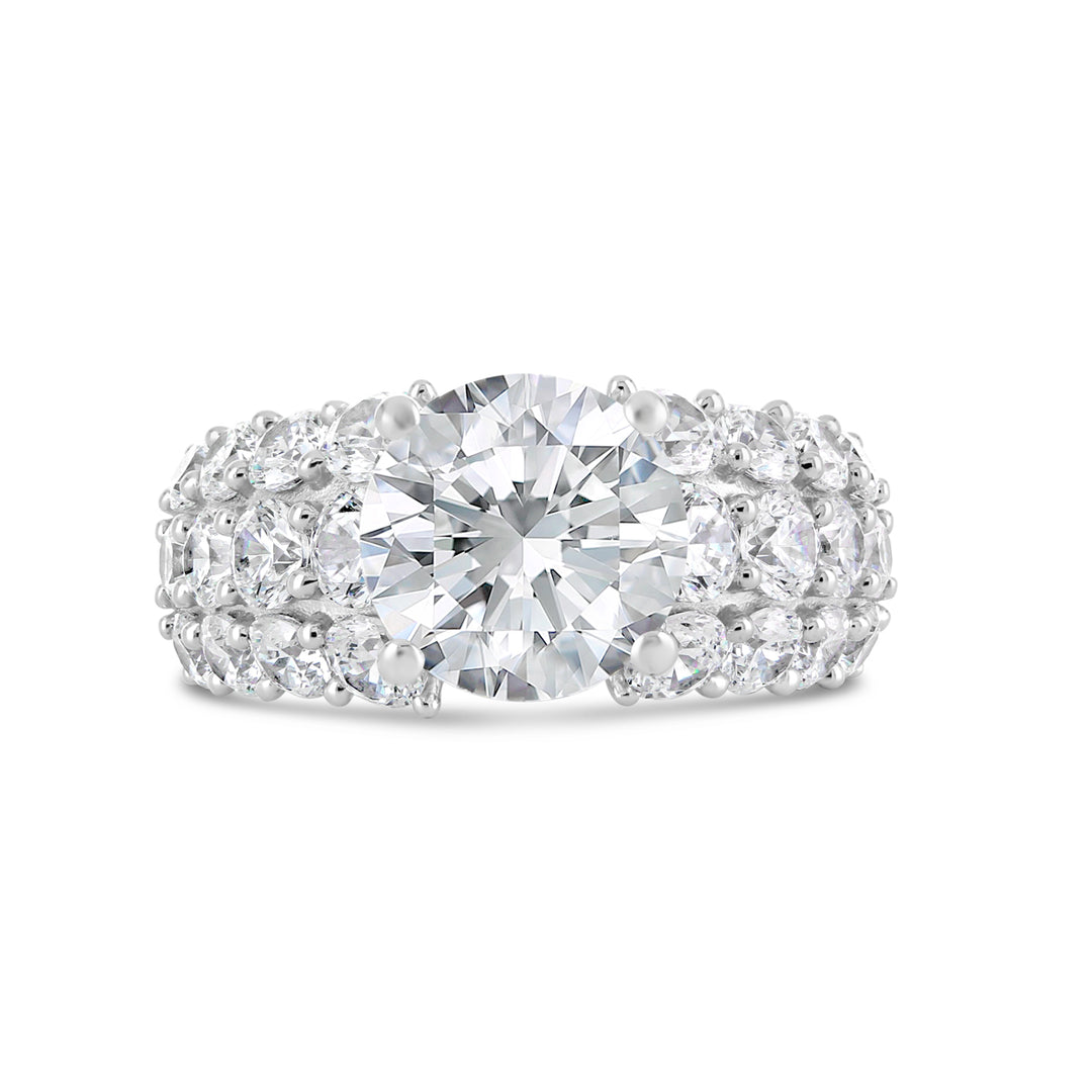 Wide Band Diamond Engagement Ring - YJA8737R