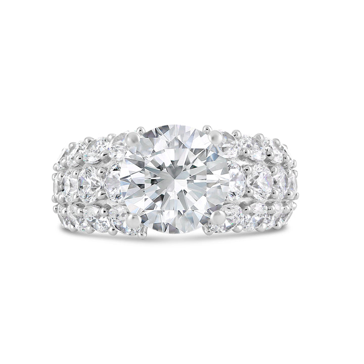 Wide Band Diamond Engagement Ring - YJA8737R
