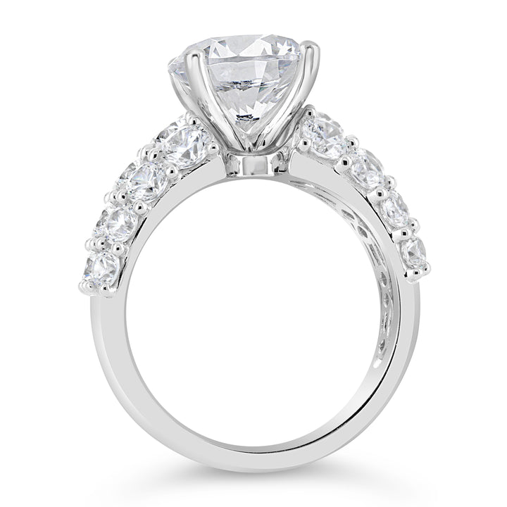 Wide Band Diamond Engagement Ring - YJA8737R