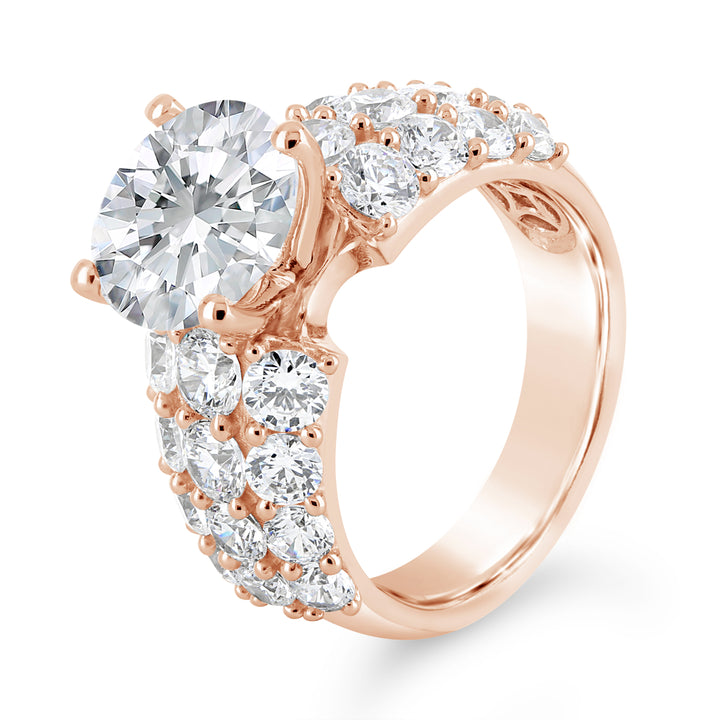 Wide Band Diamond Engagement Ring - YJA8737R