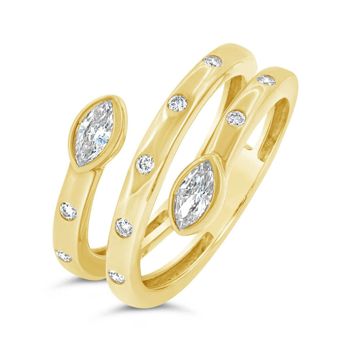 Diamond Three Row Fashion Diamond Ring