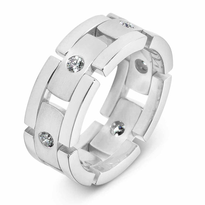 Men's Fexible Diamond Wedding Band - 2493