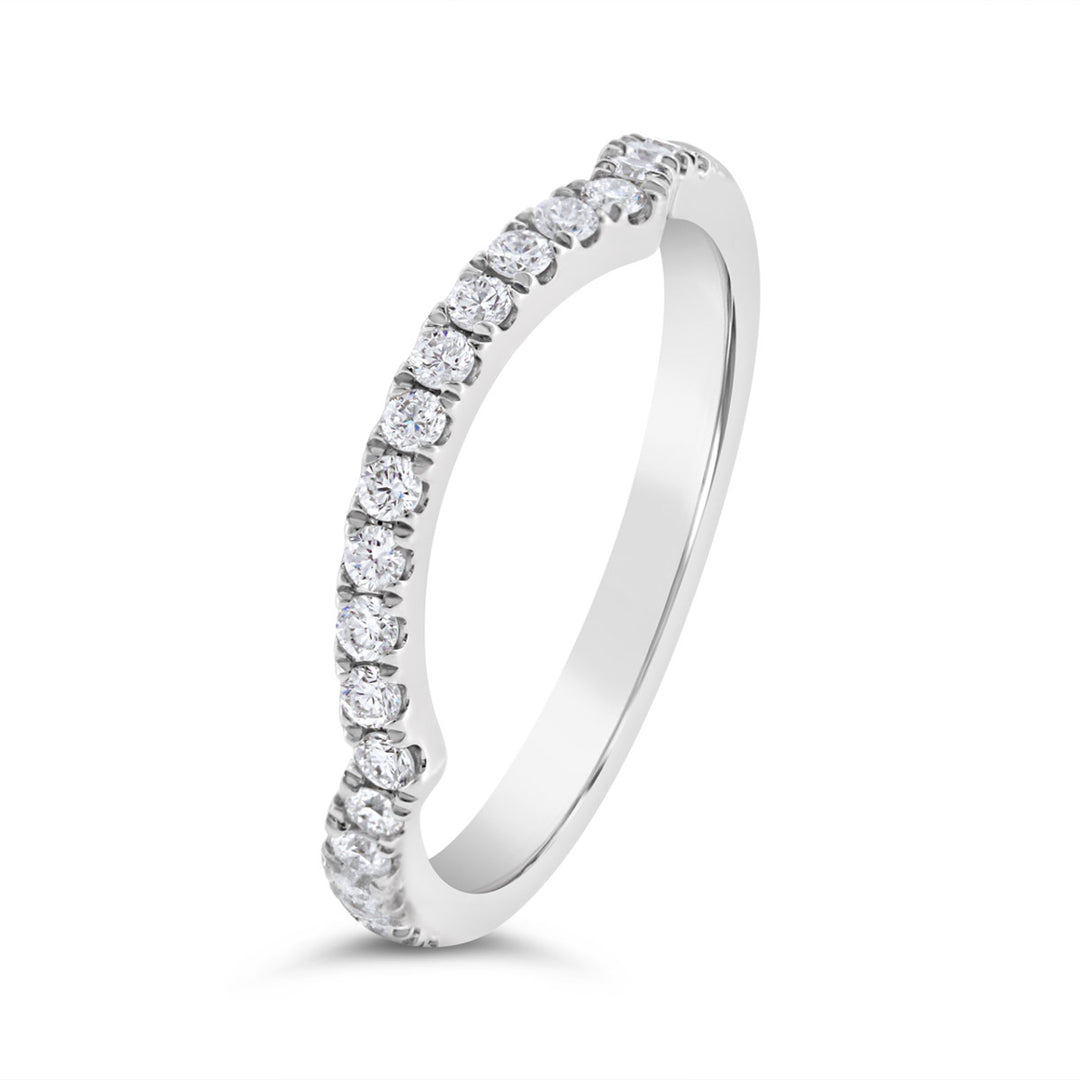 Diamond Contour Matching Wedding Band