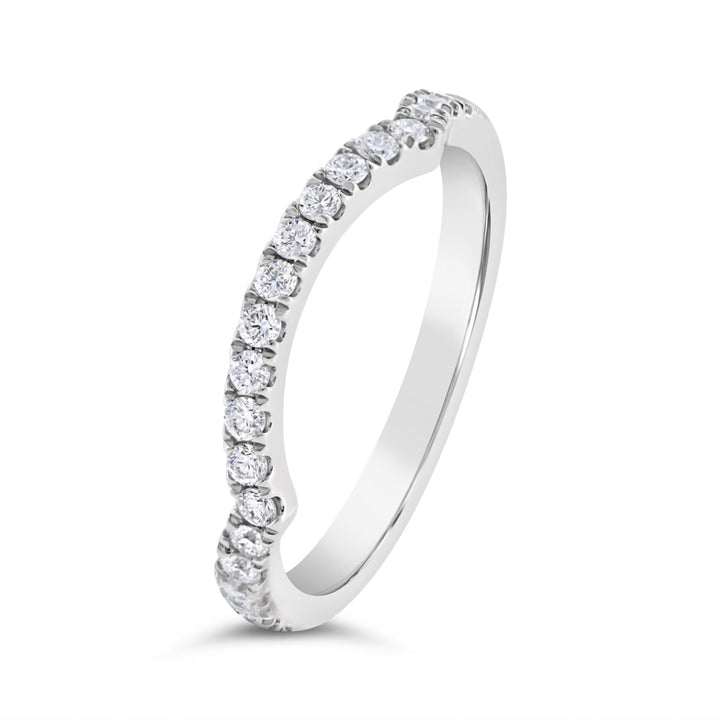 Diamond Contour Matching Wedding Band