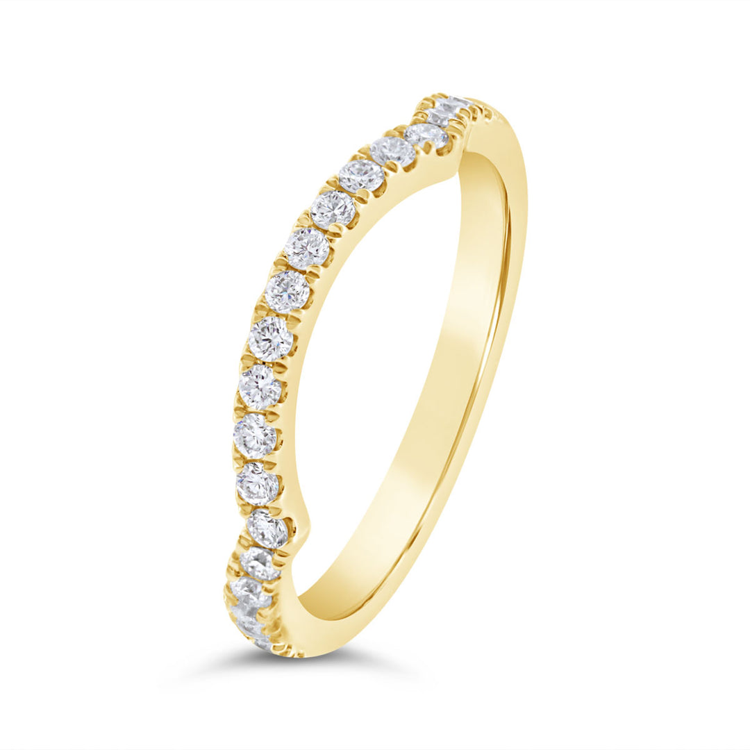 Diamond Contour Matching Wedding Band