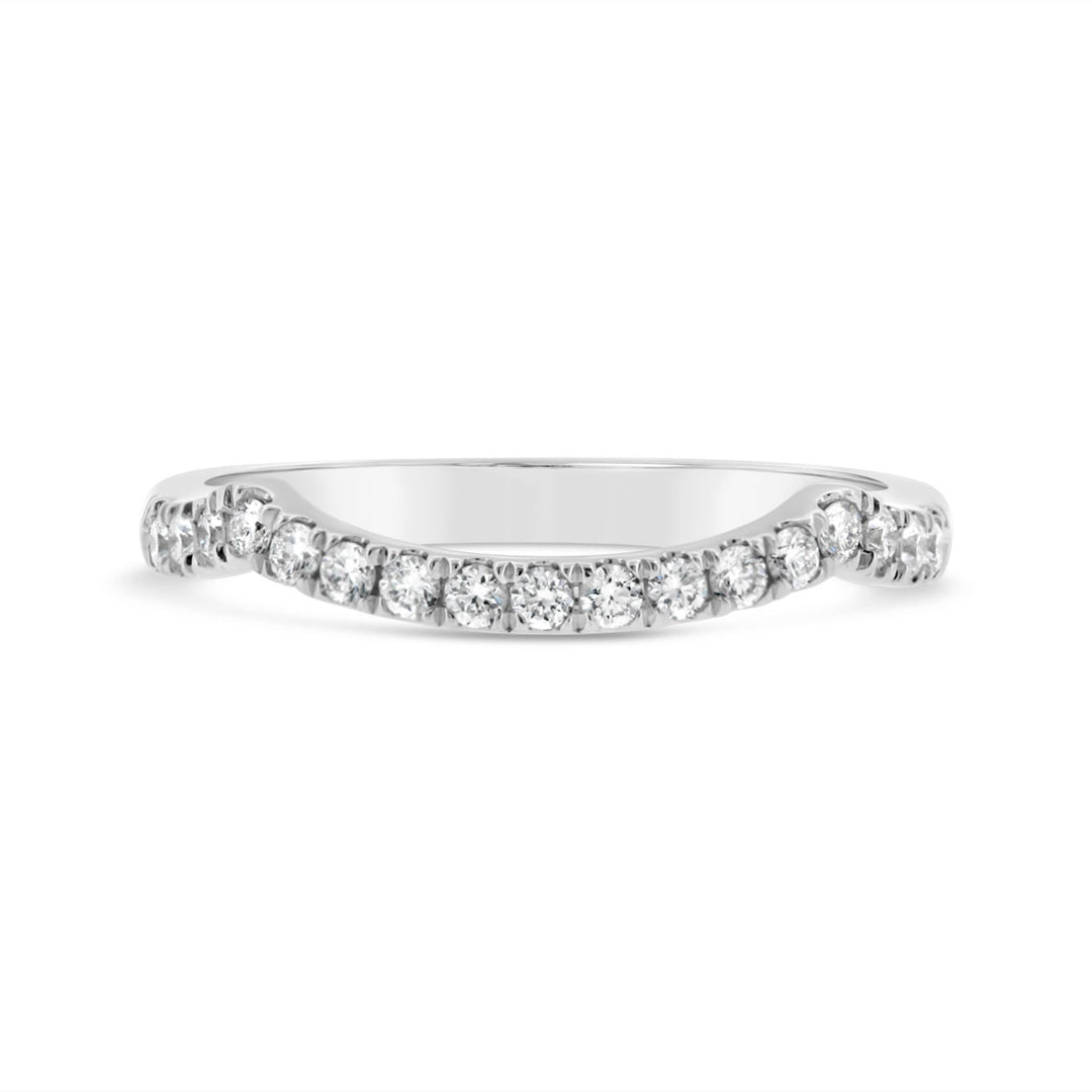 Diamond Contour Matching Wedding Band