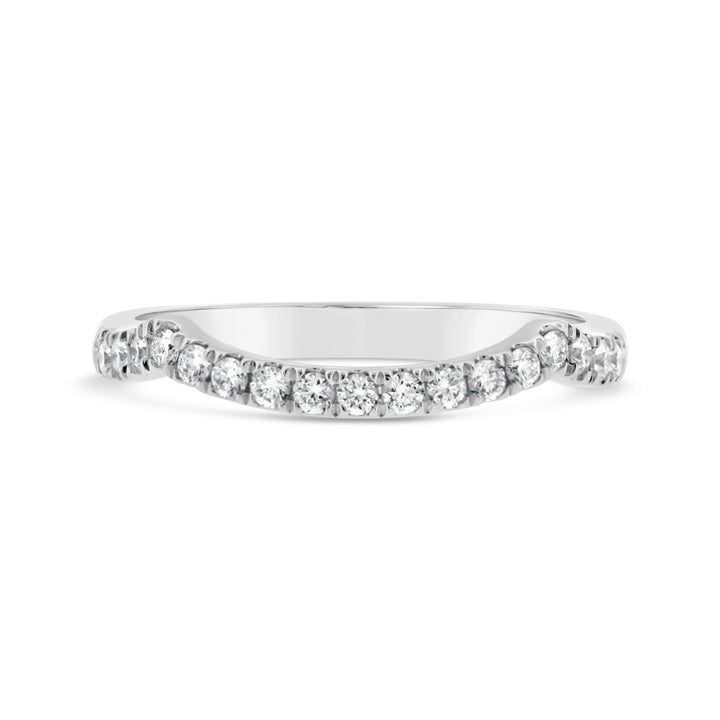 Diamond Contour Matching Wedding Band