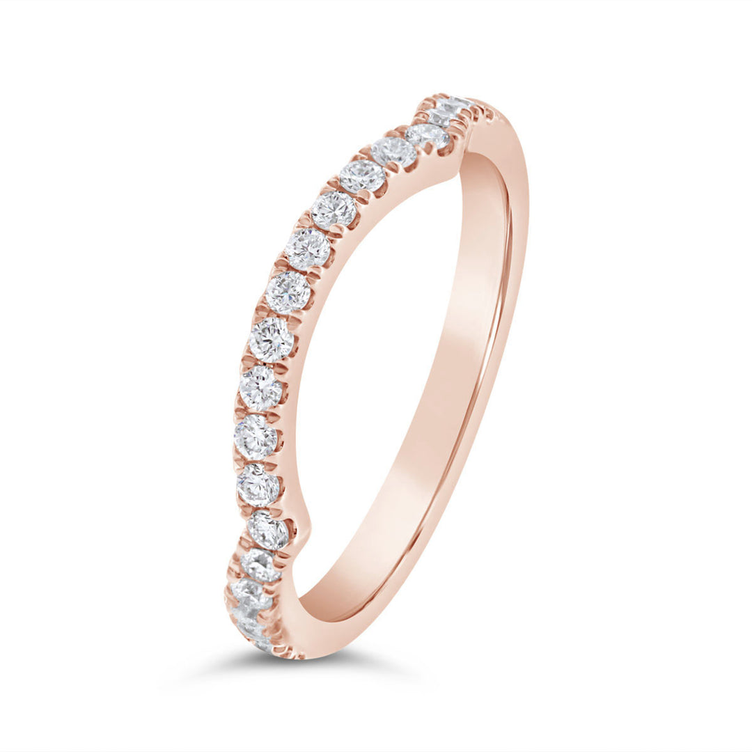 Diamond Contour Matching Wedding Band