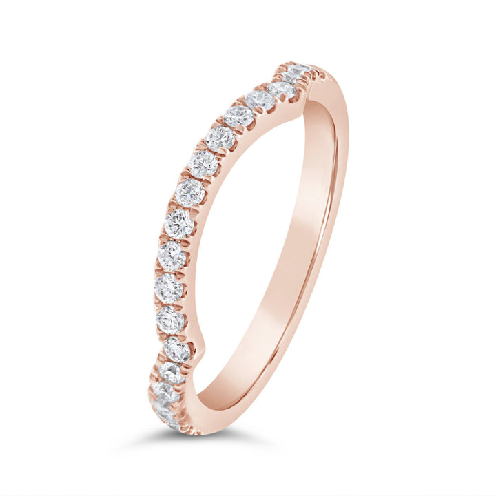 Diamond Contour Matching Wedding Band