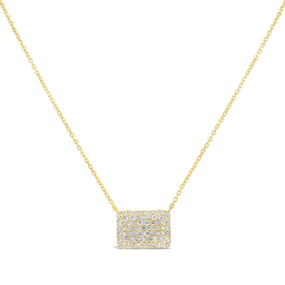 Pave Diamond Rectangle Necklace - The Diamond Guys