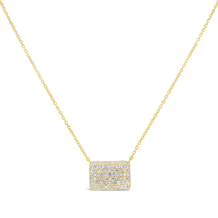 Pave Diamond Rectangle Necklace - The Diamond Guys