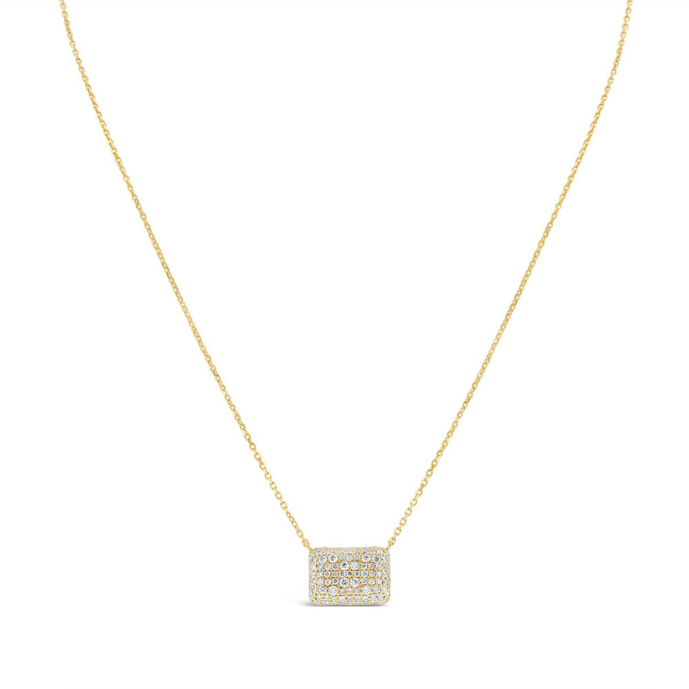 Pave Diamond Rectangle Necklace - The Diamond Guys