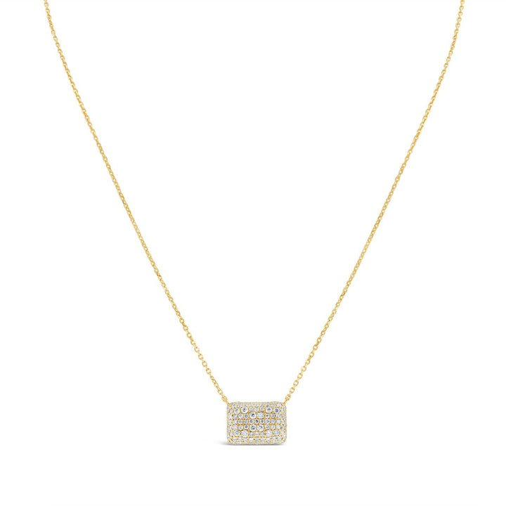 Pave Diamond Rectangle Necklace - The Diamond Guys