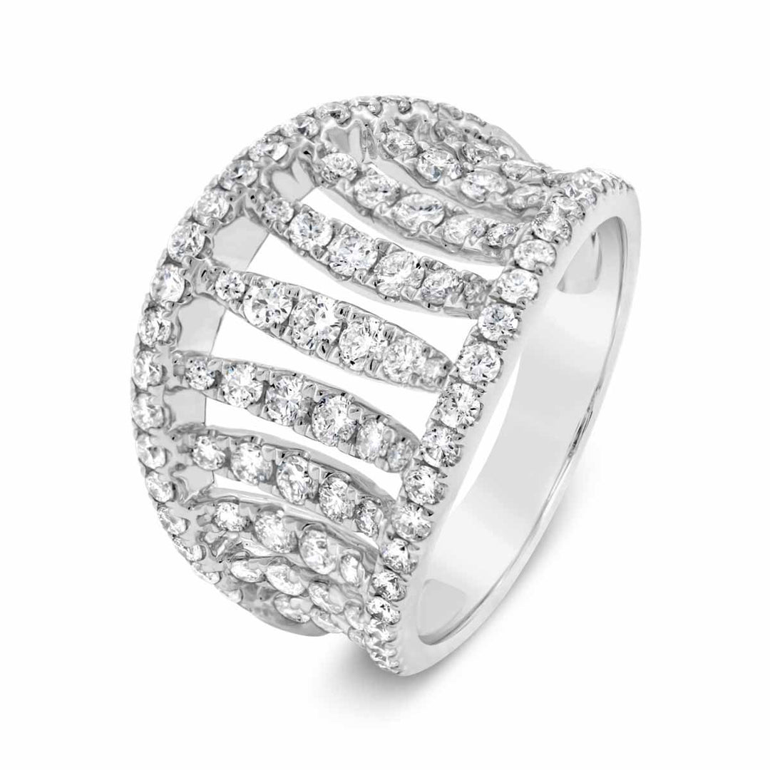15mm Wide Diamond Cocktaill Ring - The Diamond Guys