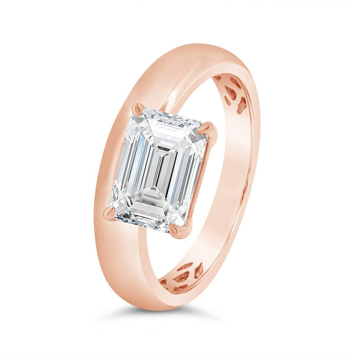 Lab Grown Diamond Set in Modern Wide Band Solitaire