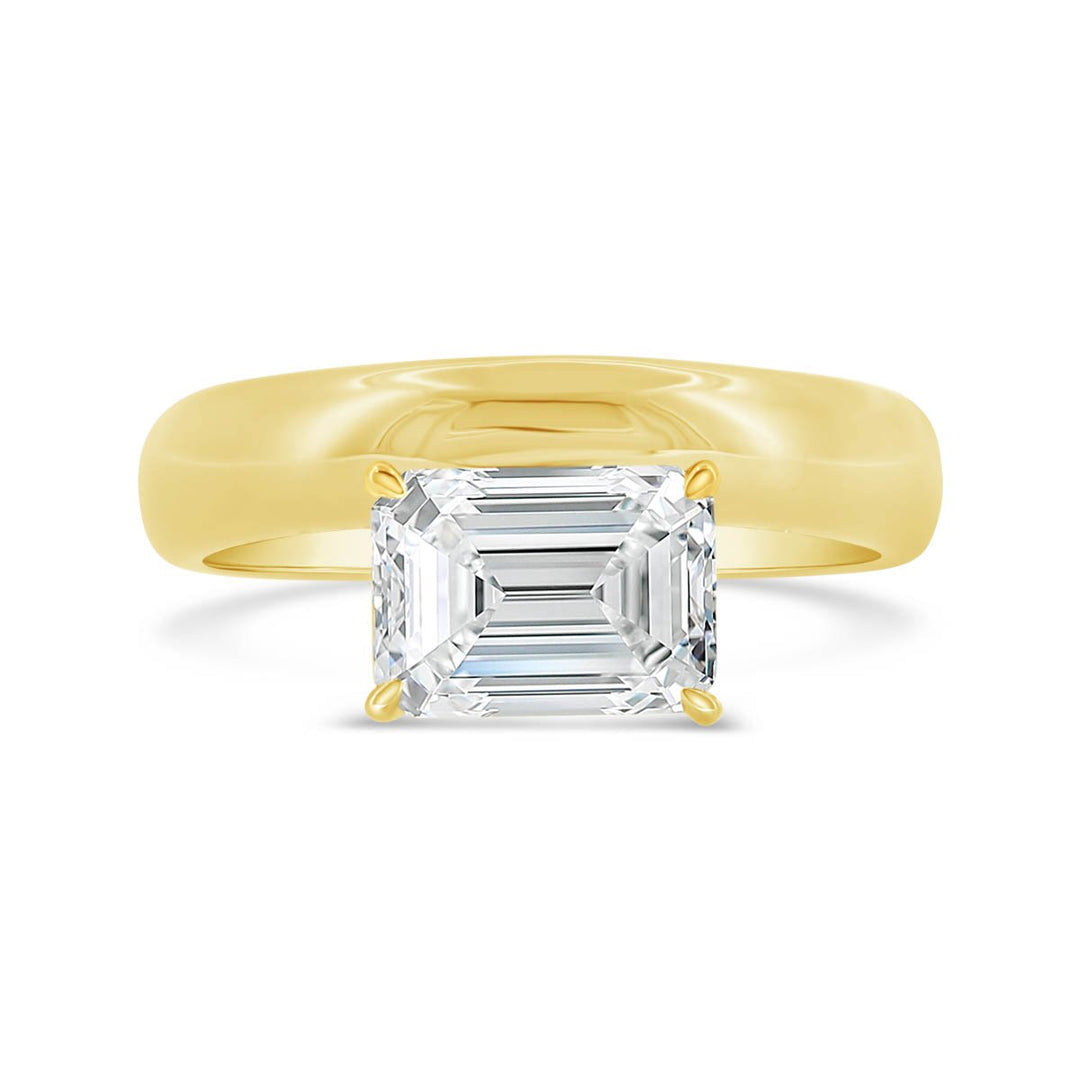 Lab Grown Diamond Set in Modern Wide Band Solitaire