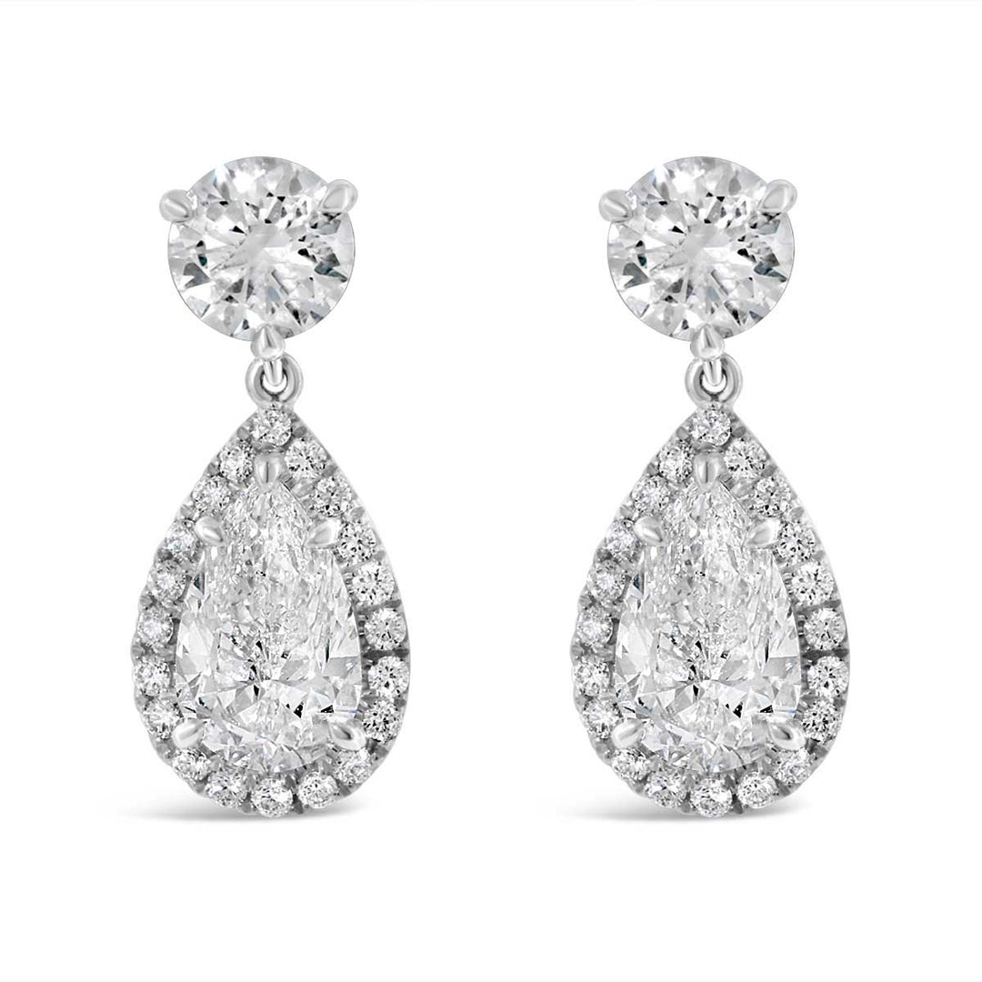 Pear Shape Dangle Diamond Earrings