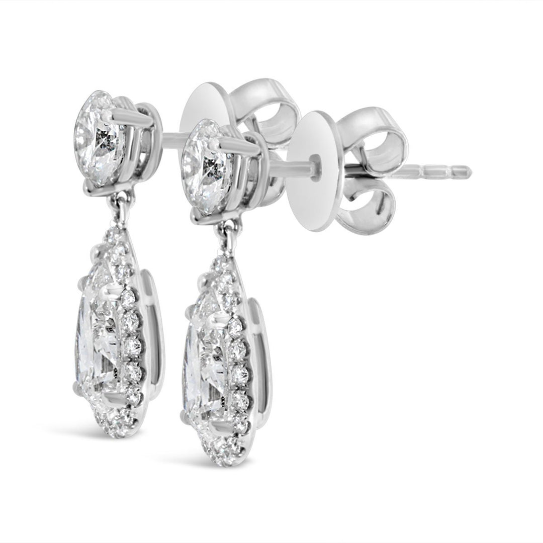 Pear Shape Dangle Diamond Earrings