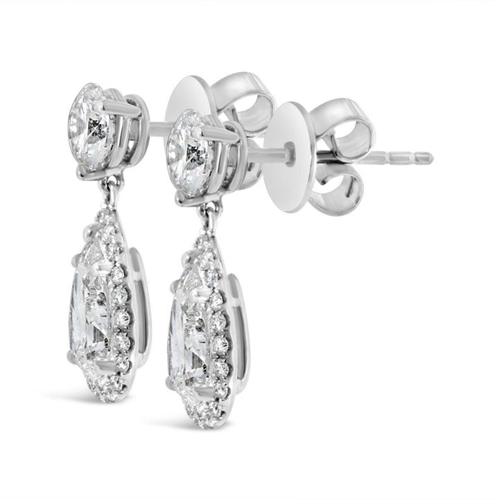 Pear Shape Dangle Diamond Earrings