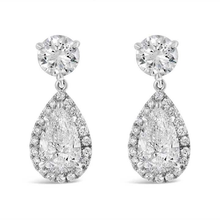 Pear Shape Dangle Diamond Earrings